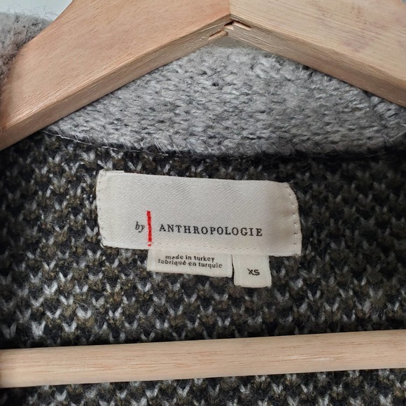 Anthropologie Vera Camo Open Front Oversized Cardigan Knit Grey Green Size XS - Picture 5 of 8